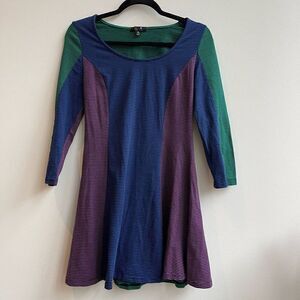 Delias Womens Mini Dress A-line Long Sleeve Stripe Multicolor Size Medium